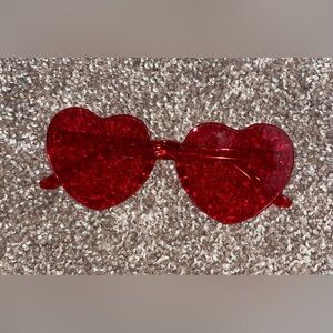 NWOT Heart-Shaped Red Sunglasses